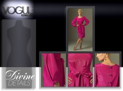 8444 VOGUE DIVINE LONG SLEEVE PLEAT DRESS, BELT PATTERN 6-10 UNCUT